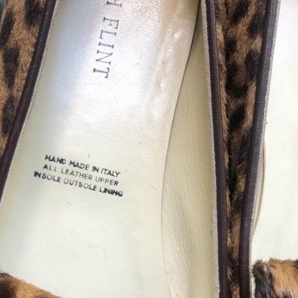 Sarah Flint Chocolate Leopard Calf Print Loafers Size 39 - Picture 2 of 6